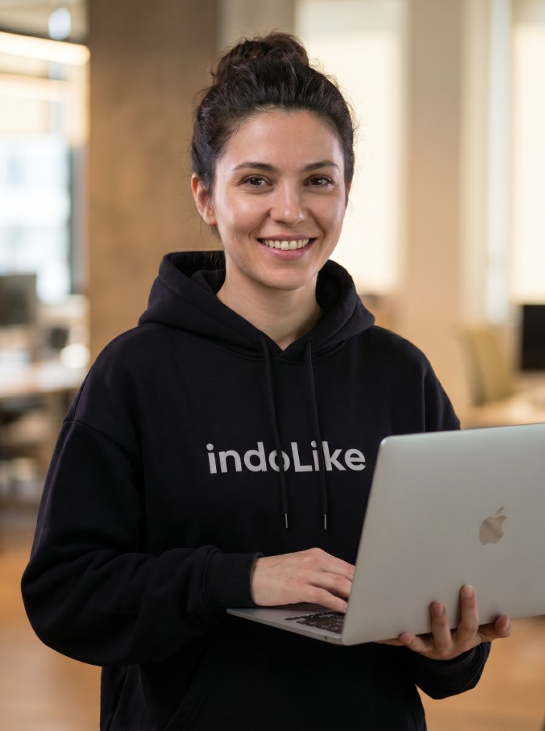 indoLike team member with MacBook
